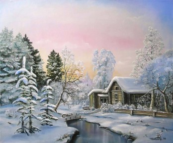 Painting маслом Красавица Зима