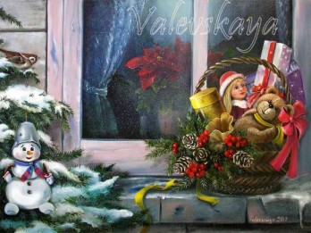 Painting маслом Подарок на Рождество