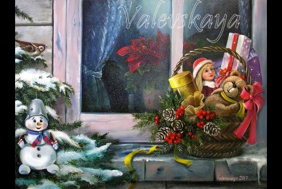 Painting маслом Подарок на Рождество