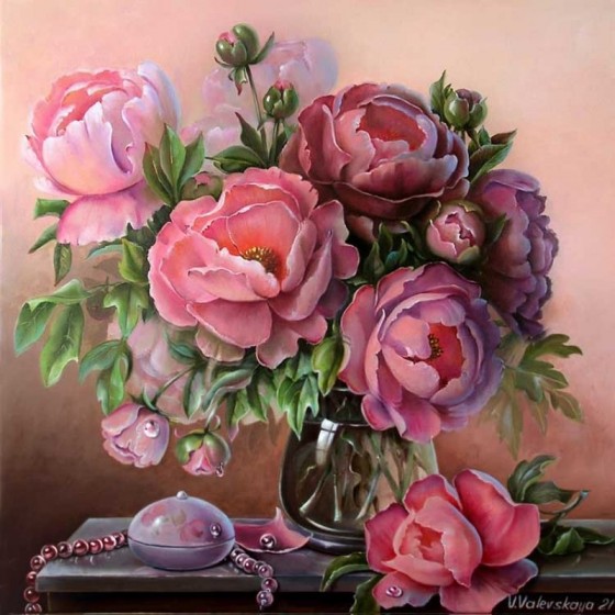 Painting маслом Пионы
