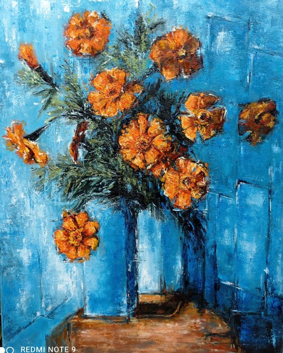 Painting маслом Бархатцы