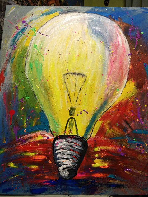 Painting акрилом Лампочка