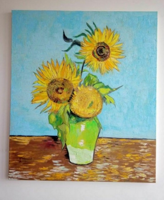 Painting маслом Подсолнухи 