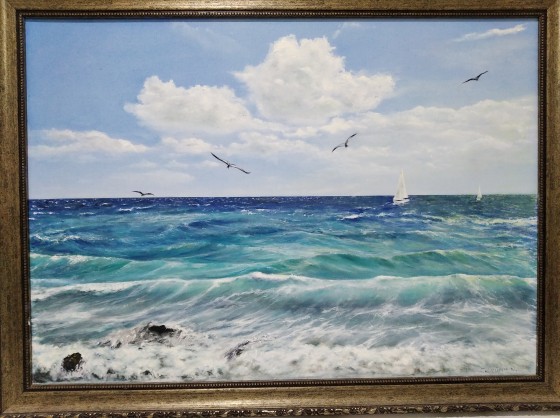 Painting маслом Море. Ностальгия.