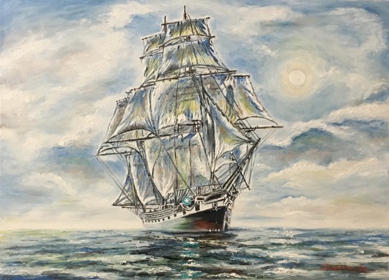 Painting маслом Парусник