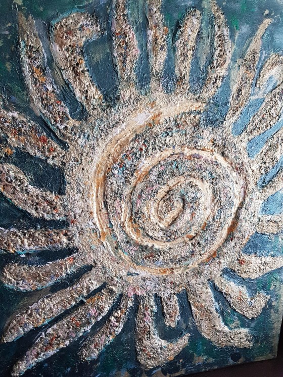 Painting акрилом спираль творения