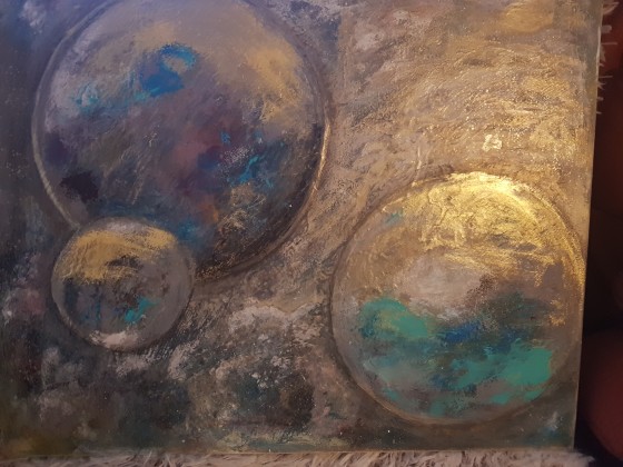 Painting акрилом плазмоиды планет