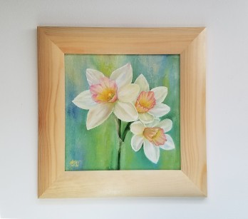 Painting маслом Нарциссы или Три сестры
