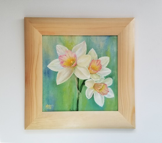 Painting маслом Нарциссы или Три сестры