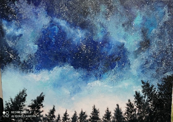 Painting маслом Звёздное небо