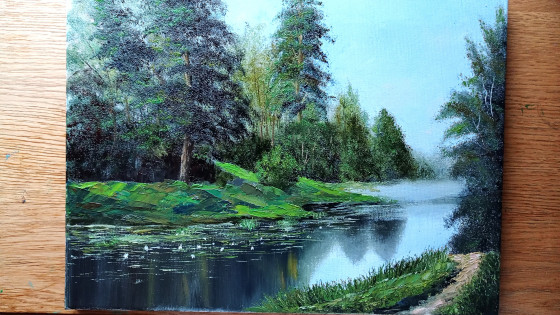 Painting маслом Летний лес