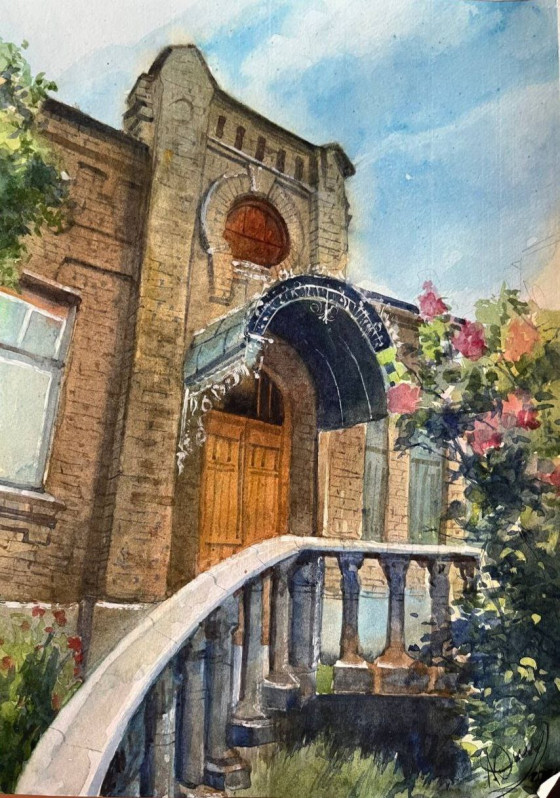 Painting акварелью Особняк на Нагірній