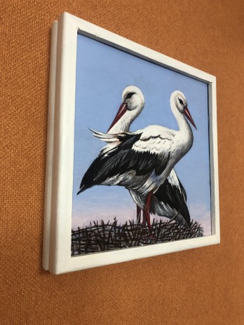 Painting акрилом Аисты