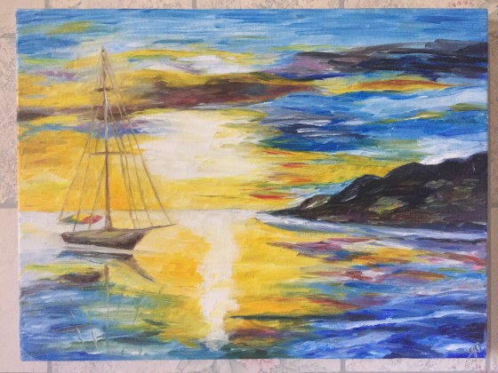 Painting маслом Морской закат