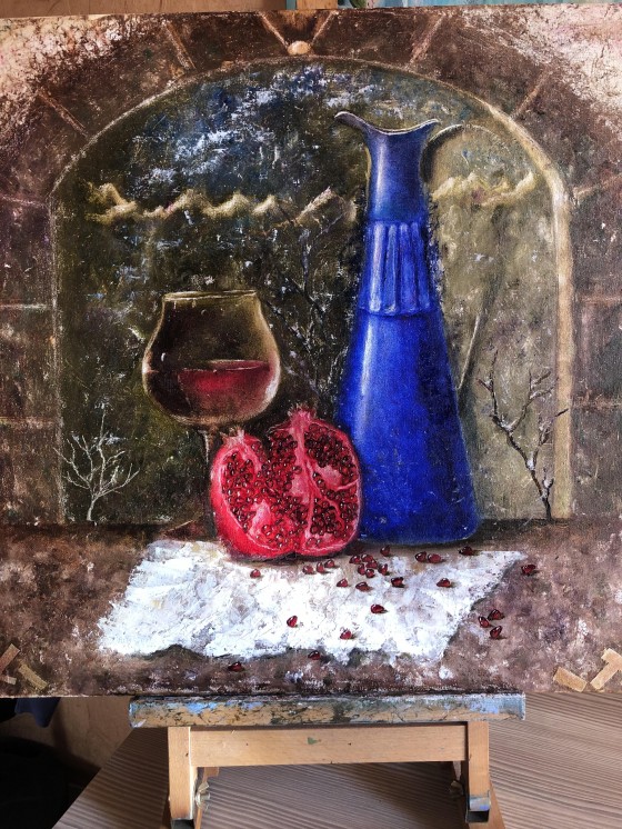 Painting маслом Гранатовое вино 