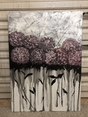 Painting акрилом Хризантемы 