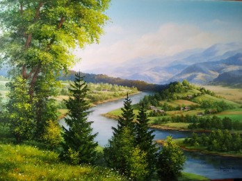 Painting маслом Літо в Карпатах