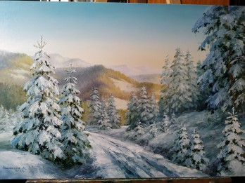 Painting маслом Зимова казка
