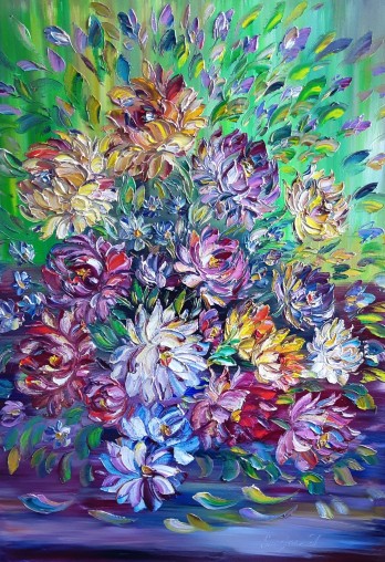 Painting маслом Летние цветы 