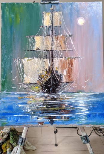 Painting маслом Корабль призрак