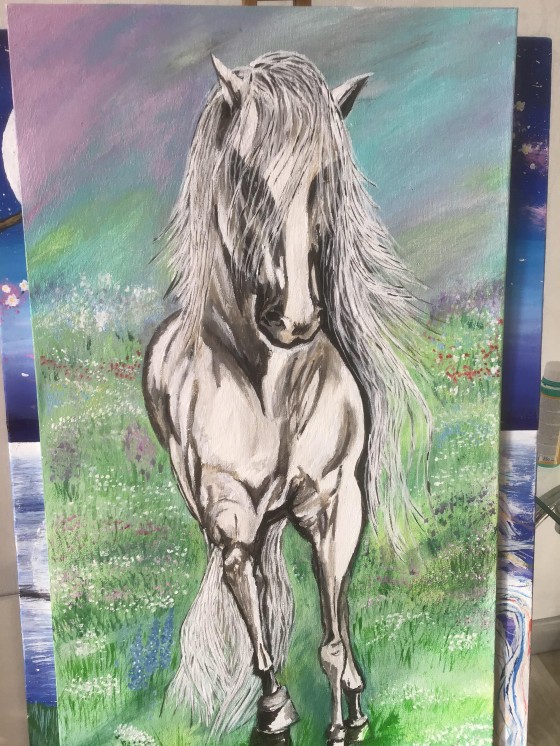 Painting акрилом Жемчужные росы