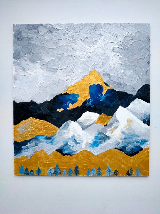 Painting маслом Картина маслом горный пейзаж