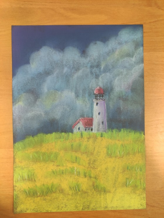 Painting пастелью Маяк