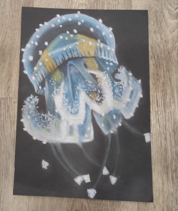 Painting пастелью Медуза