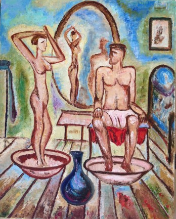 Painting маслом Банный день