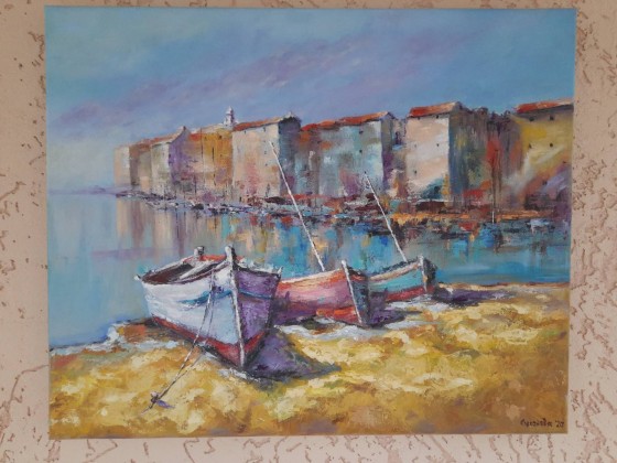 Painting маслом Лодки