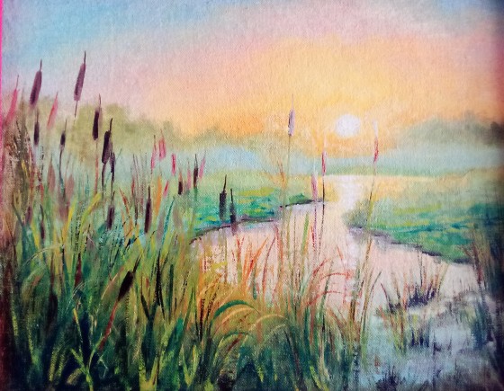 Painting маслом Камыш