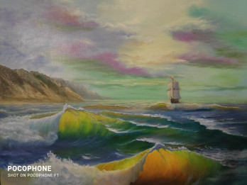 Painting маслом Парусник