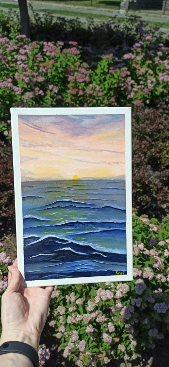 Painting акрилом Падіння сонця