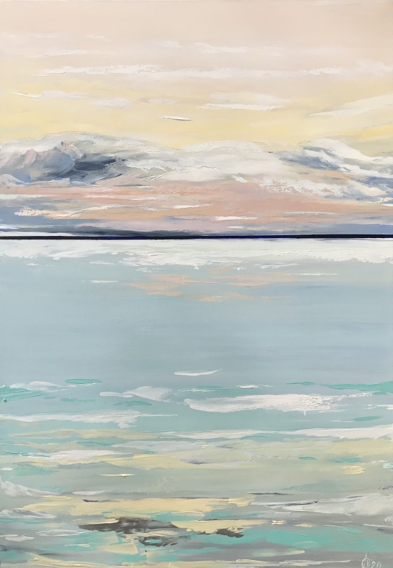 Painting маслом Горизонт. Горы.