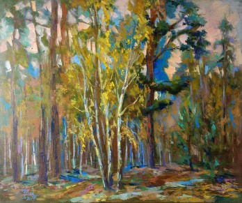 Painting маслом Осенний лес