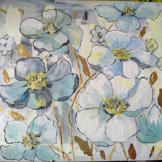 Painting акрилом Волшебный бирюзовый сад