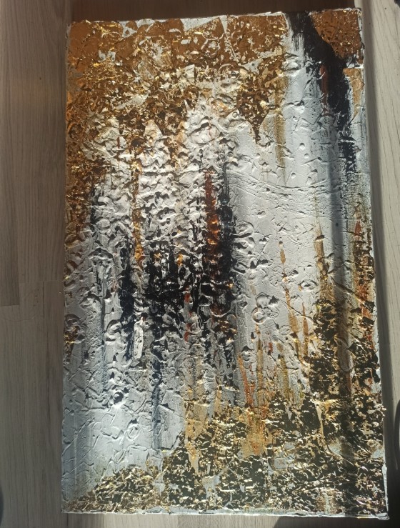 Painting акрилом Абстракция с золотом