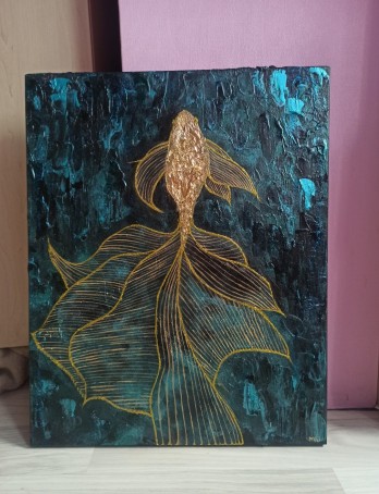 Painting акрилом Золотая рыбка