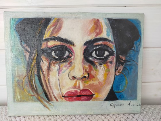 Painting маслом Девушка плачет
