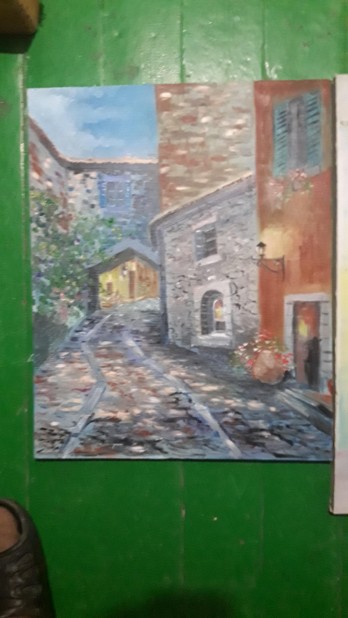 Painting маслом Старый город 