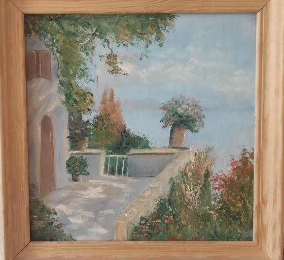 Painting маслом Домик у моря