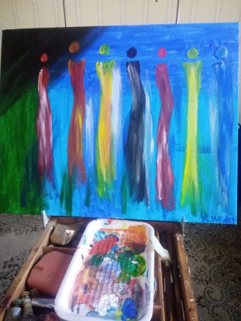 Painting акрилом Иллюзия