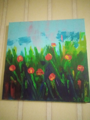 Painting акрилом Цветы