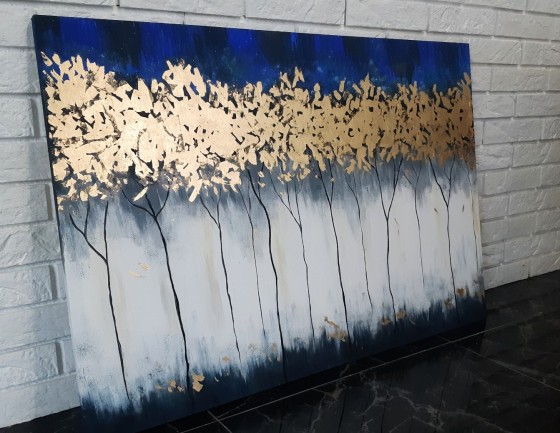 Painting акрилом Золотой лес