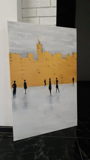 Painting акрилом Золотой город