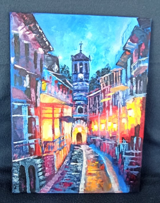 Painting маслом Ночной город