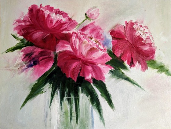 Painting маслом Пионы