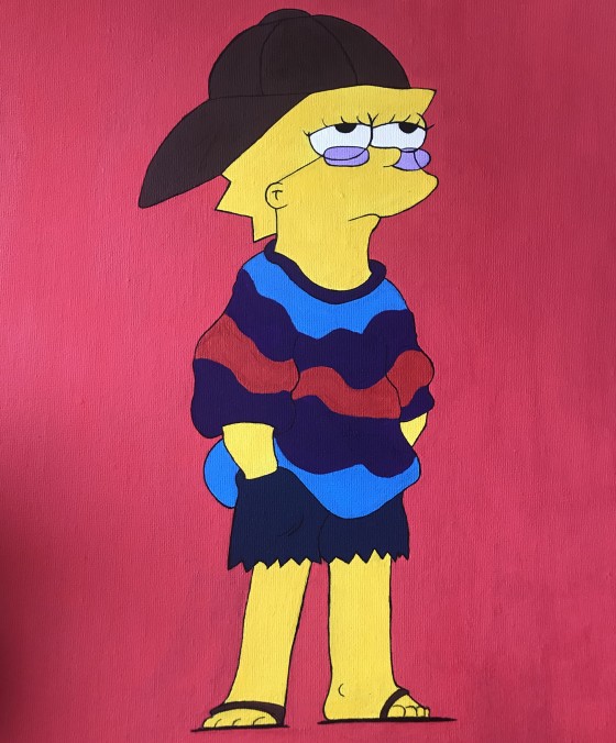 Painting гуашью Лиза Симпсон