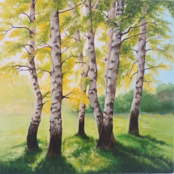 Painting маслом Березы