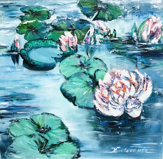 Painting маслом Водяные лилии